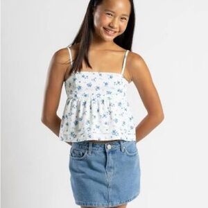City Beach Mooloola lilac Floral Girls Lotti Frill Top